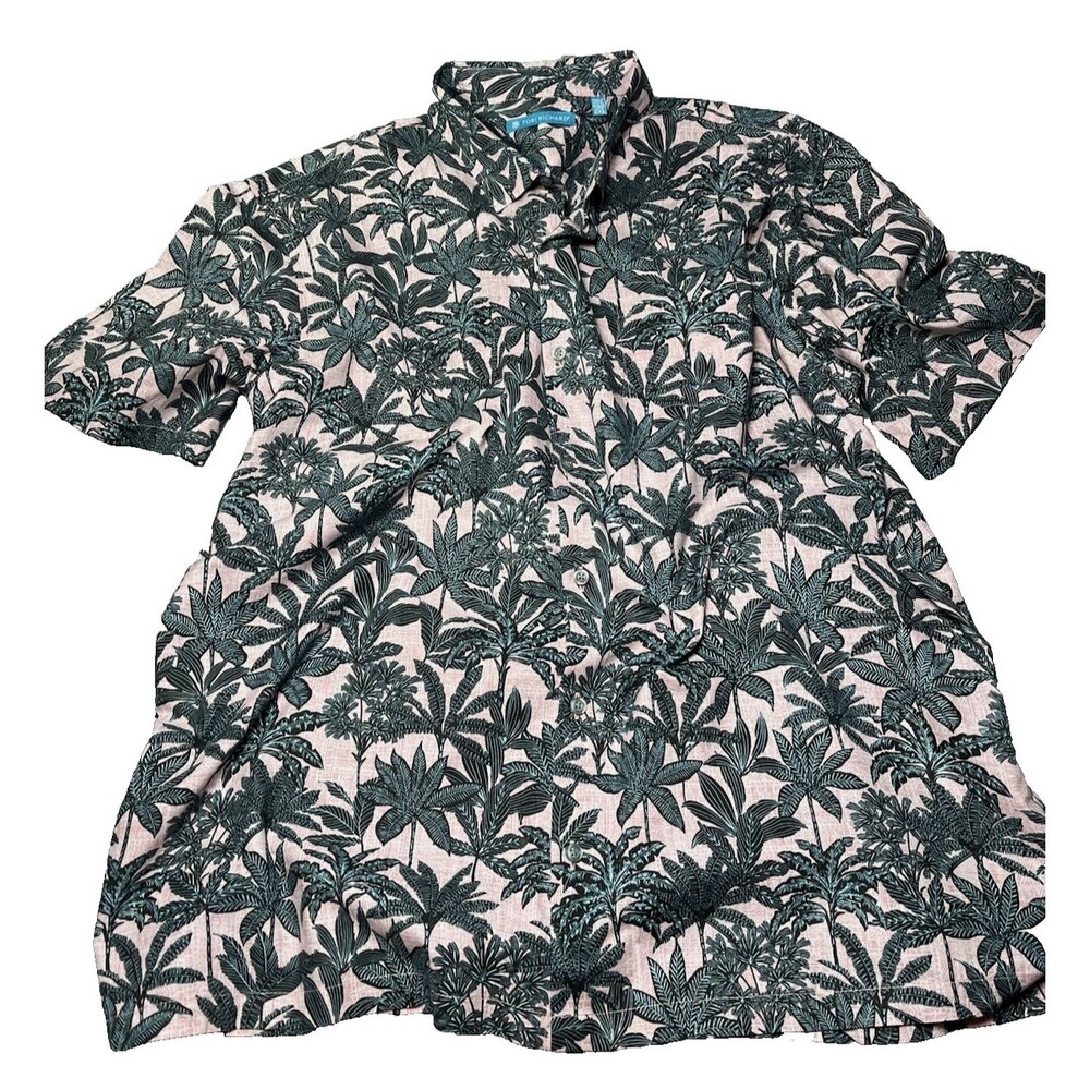 Tori Richards mens hawaiian short sleeve mens shirt 2XL travel vacation party